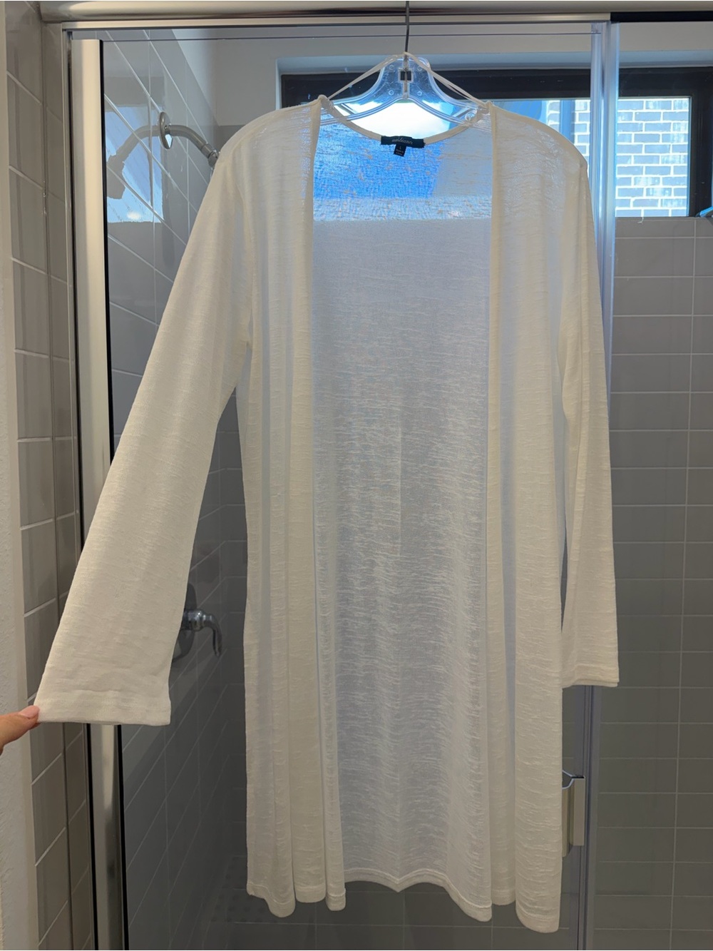 Ambiance White Open-Front Lightweight Robe